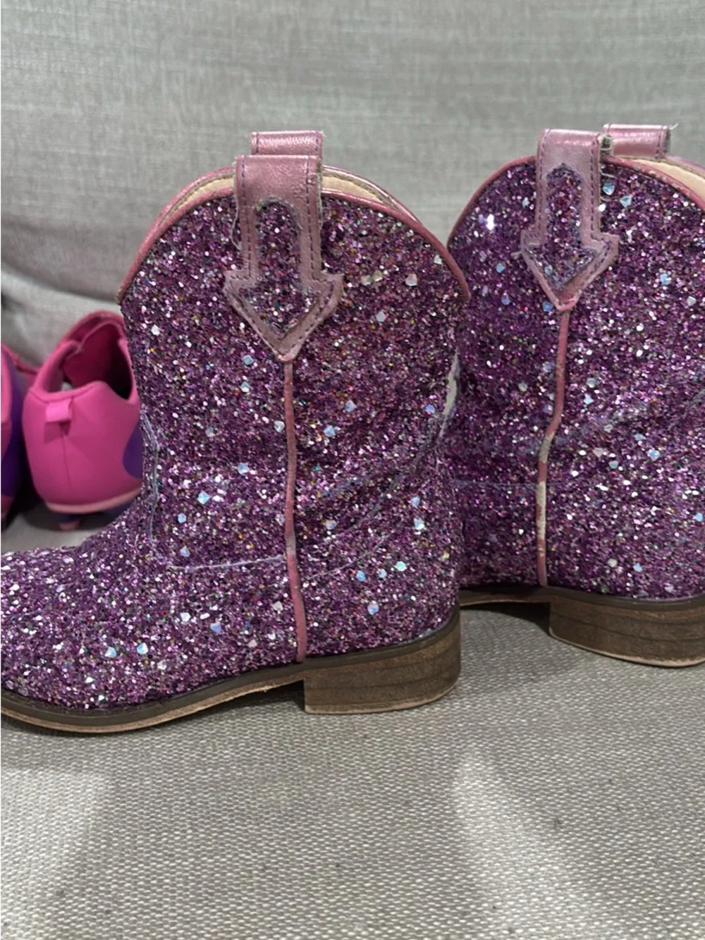 Purple sparkly cowboy boots